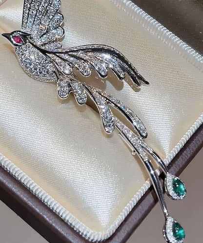 Stylish Silk Alloy Zircon Phoenix Crystal Brooches