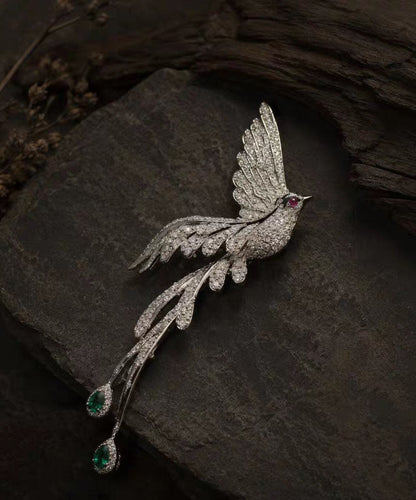 Stylish Silk Alloy Zircon Phoenix Crystal Brooches