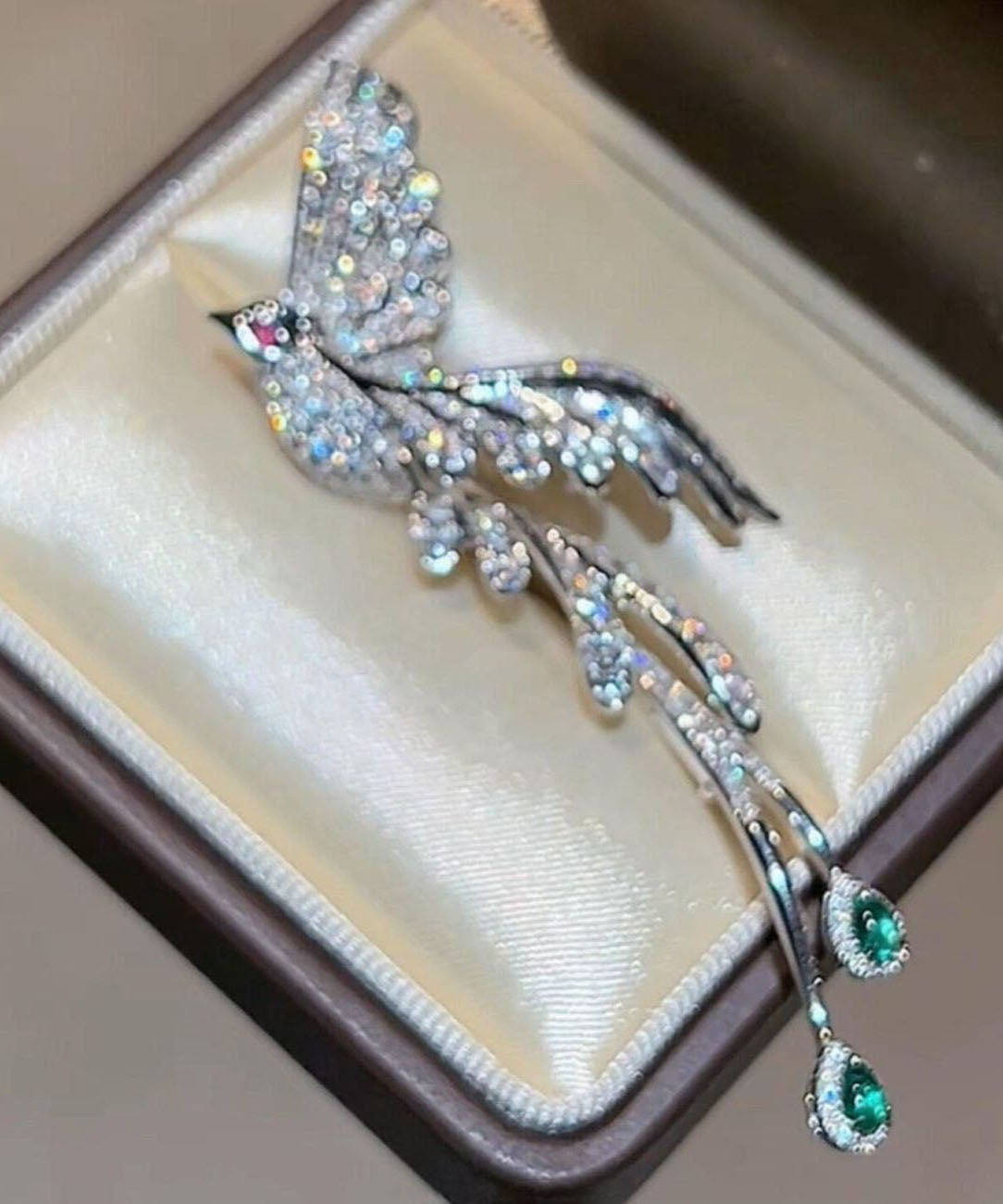 Stylish Silk Alloy Zircon Phoenix Crystal Brooches