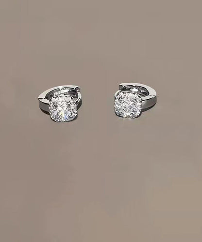 Stylish Silk Alloy Zircon Silver Needle Stud Earrings