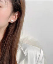 Load image into Gallery viewer, Stylish Silk Metal Zircon Love Pearl Stud Earrings