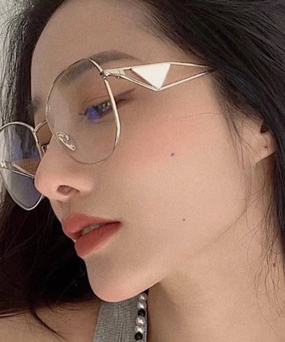 Stylish Silk Titanium Alloy Polygon Blue Light Blocking Full Frame Reading Glasses