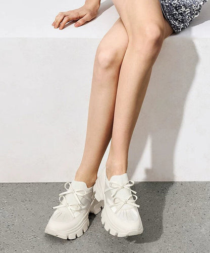Stylish Splicing Platform High Heels Black Faux Leather Lace Up