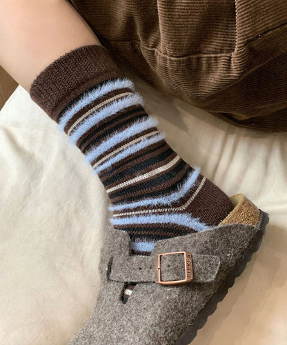 Stylish Striped Cozy Mid Calf Socks Autumn