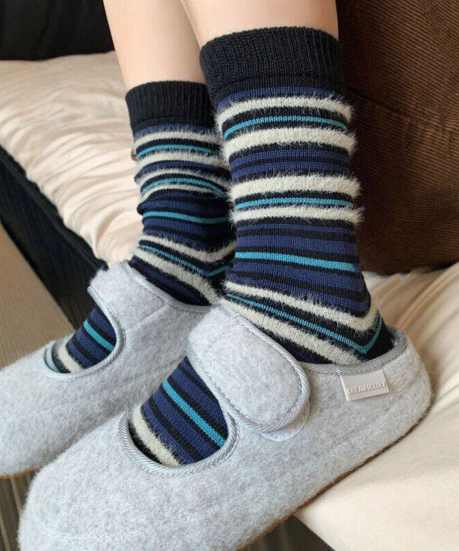 Stylish Striped Cozy Mid Calf Socks Autumn