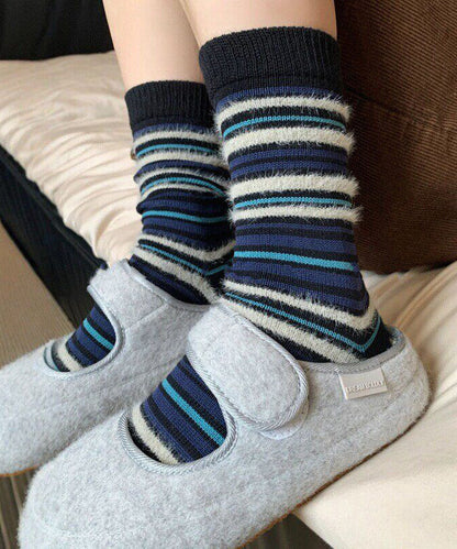 Stylish Striped Cozy Mid Calf Socks Autumn