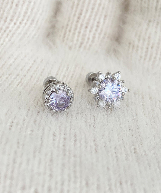 Stylish Titanium Steel Zircon Earrings