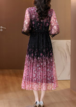 Load image into Gallery viewer, Stylish V Neck Print Drawstring Chiffon Dresses Summer