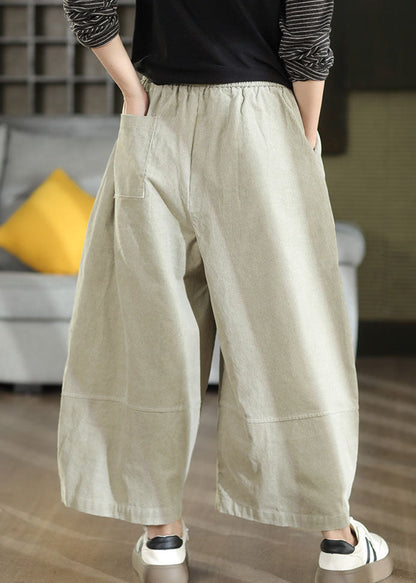 Stylish White Oversized Corduroy Harem Pants Fall