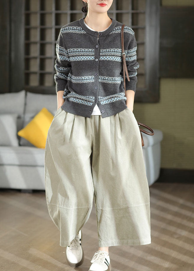 Stylish White Oversized Corduroy Harem Pants Fall
