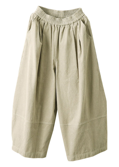 Stylish White Oversized Corduroy Harem Pants Fall