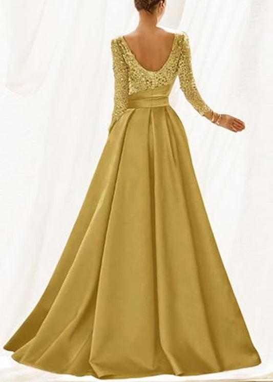 Stylish Yellow Sequins Side Open Patchwork Ankle Dress Spring