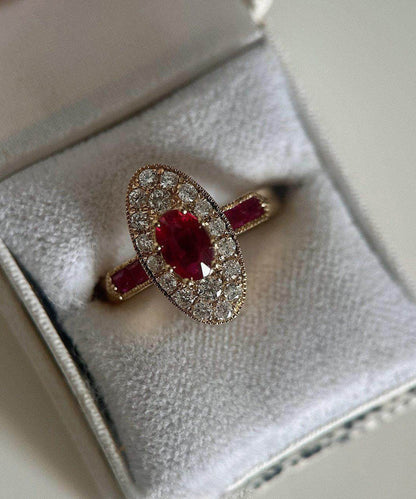 Stylish Zircon Alloy Oval Imitation Ruby Rings
