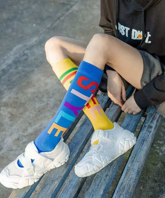 Summer Graphic Spicy Girl Mandarin Duck Knee High Calf Socks