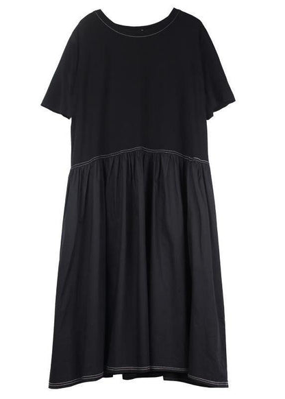 Summer Plus Size Dress Chic Cotton loose casual dress - SooLinen