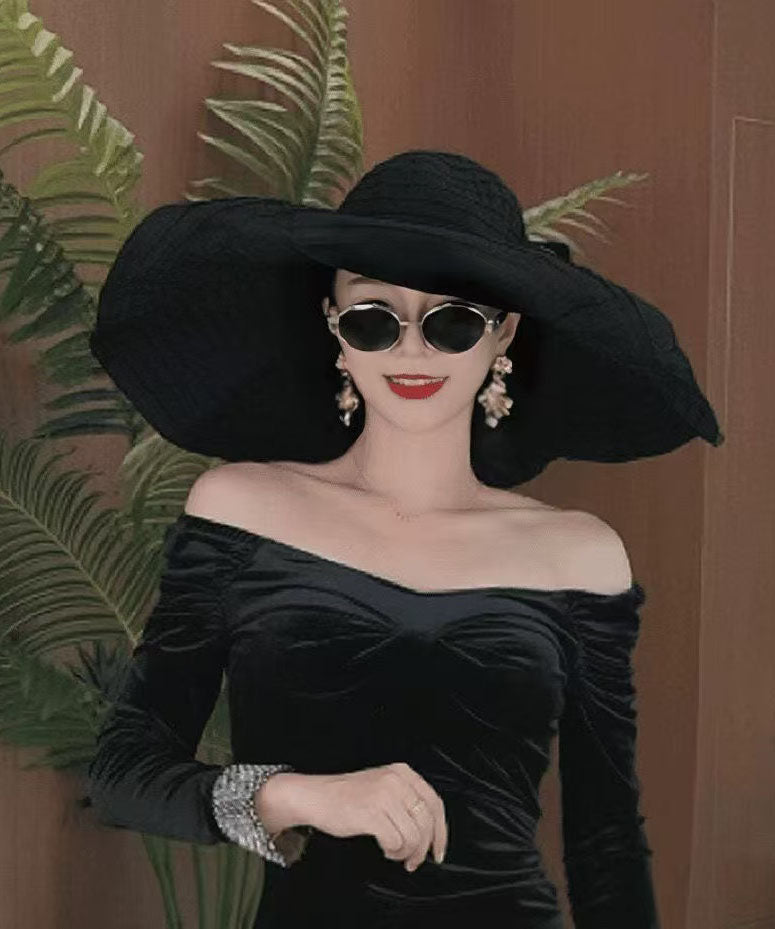 Summer Rose Big Hat Eaves Folding Beach Vacation Sun Hat