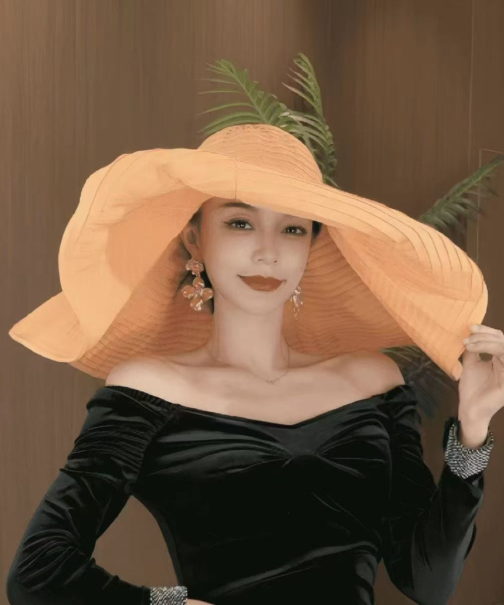 Summer Rose Big Hat Eaves Folding Beach Vacation Sun Hat