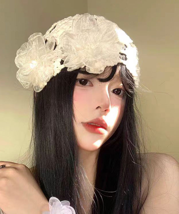 Summer Thin Flower Hollow Out Knitted Boonie Hat