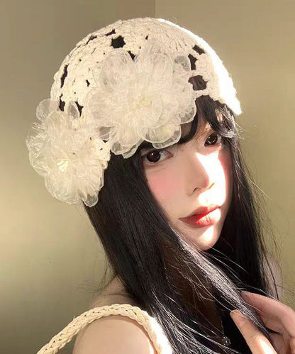 Summer Thin Flower Hollow Out Knitted Boonie Hat