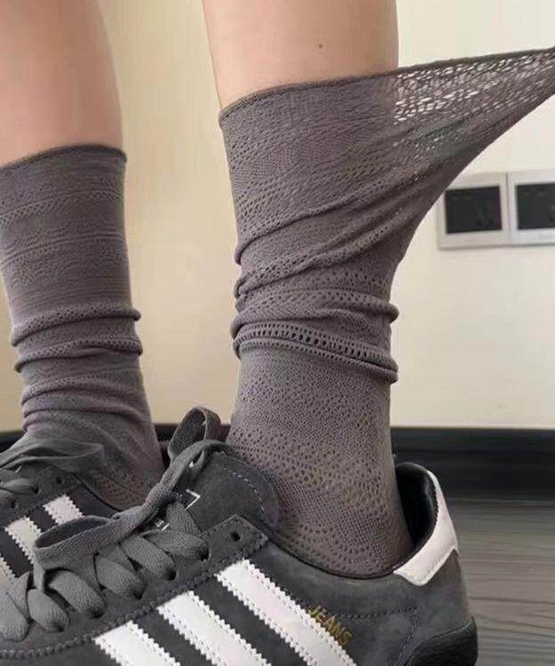 Summer Thin Mesh Hollow Breathable Mid Tube Socks