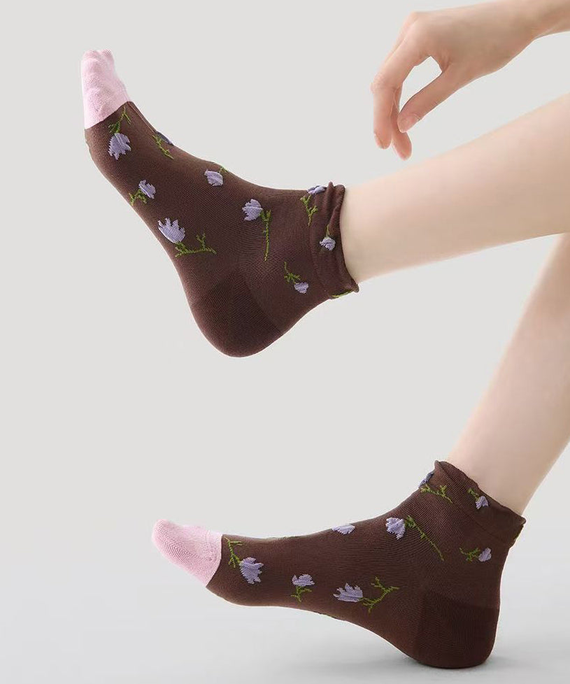 Sweet Fashion Jacquard Cotton Low Cut Socks