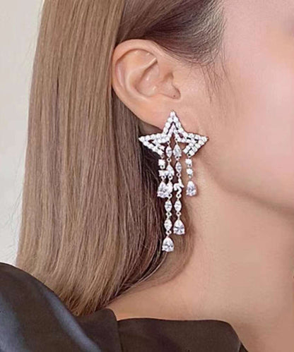 Tassel Earrings Women's Meteor Zircon Long Exaggerated