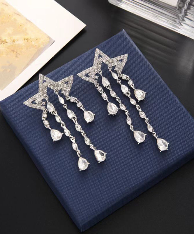 Tassel Earrings Women's Meteor Zircon Long Exaggerated