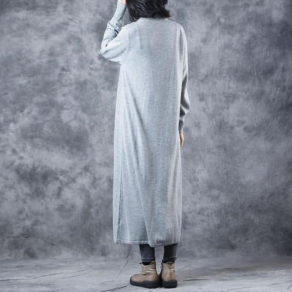 Black And Gray High Neck Maxi Sweater Dresses For Women