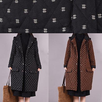 Top Quality Loose Fitting Coats Black Hooded Pockets Casual Outfit - SooLinen