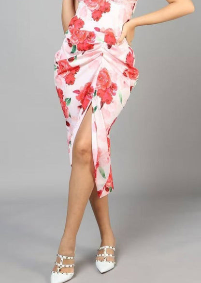 Unique Asymmetrical Side Open Wrinkled Long Dress Summer