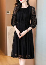 Load image into Gallery viewer, Unique Beige Embroidered Wrinkled Patchwork Silk Dress Summer