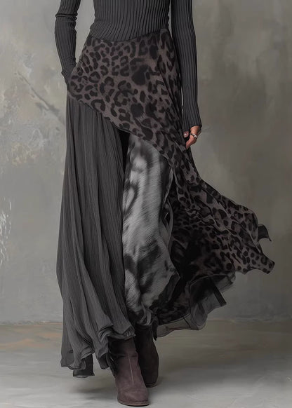 Unique Black Asymmetrical Design Patchwork Cotton Dress Fall