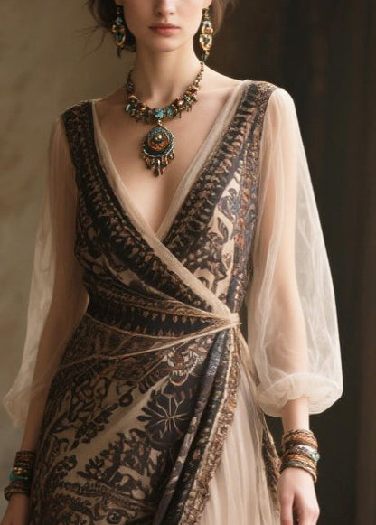 Unique Black Asymmetrical Patchwork Chiffon Tunic Dresses Summer