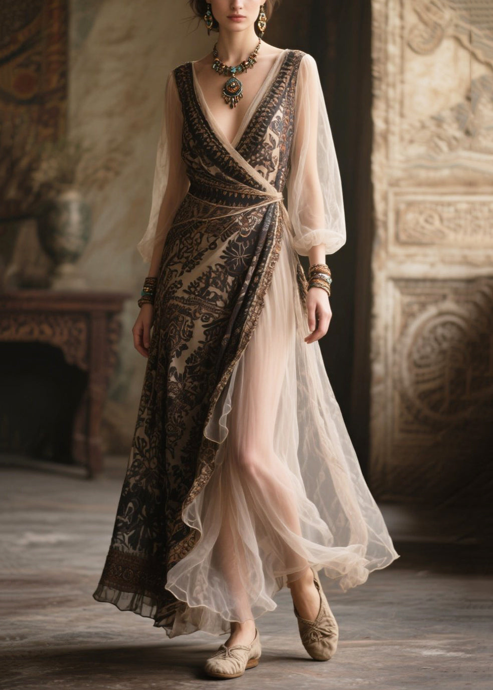 Unique Black Asymmetrical Patchwork Chiffon Tunic Dresses Summer