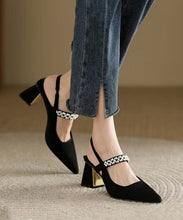 Load image into Gallery viewer, Unique Black Cross Strap High Heel Sandals