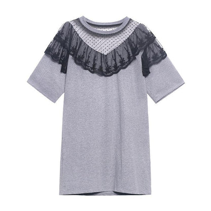 Unique Black Patchwork Lace Cotton Summer Maxi Dresses - SooLinen