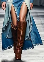 Load image into Gallery viewer, Unique Blue Low High Design High Waist Denim Skirt Summer