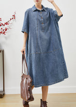 Load image into Gallery viewer, Unique Blue Oversized Patchwork Denim Dresses Summer