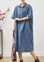 Load image into Gallery viewer, Unique Blue Oversized Patchwork Denim Dresses Summer