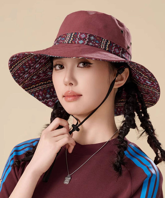 Unique Boho Khaki Outdoor Drawstring Bucket Hat