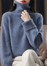 Load image into Gallery viewer, Unique Dark Camel High Neck Thick Cashmere Knit Sweater Tops Winter