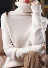 Load image into Gallery viewer, Unique Dark Camel High Neck Thick Cashmere Knit Sweater Tops Winter