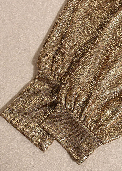 Unique Gold Asymmetrical Tunic Mid Dress Fall