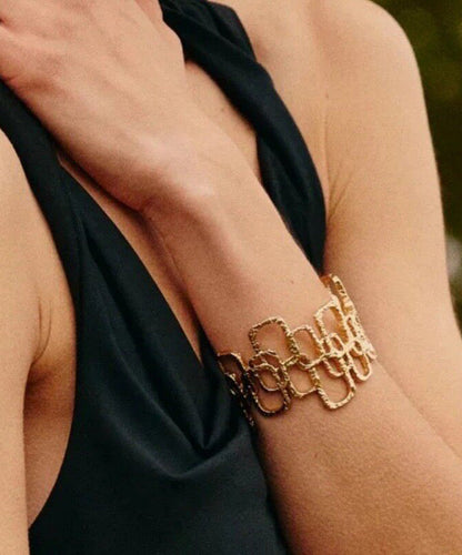 Unique Gold Copper Alloy Hollow Out Cuff