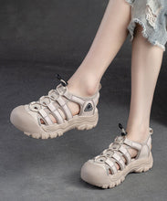 Load image into Gallery viewer, Unique Green Cowhide Leather Cross Strap Hollow Out Sandals