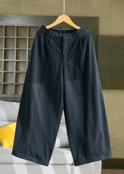 Unique Grey Oversized Cotton Wide Leg Pants Fall