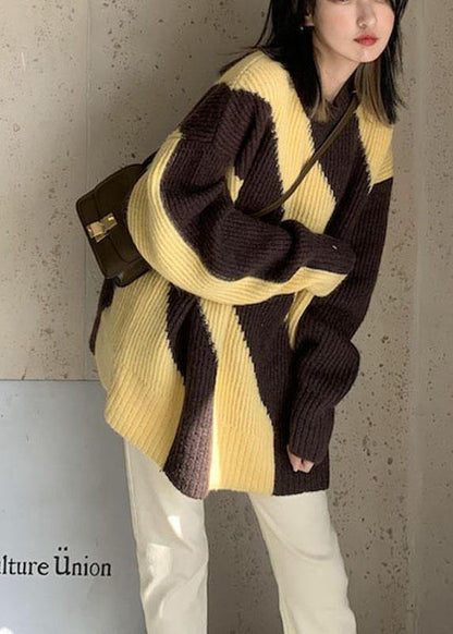 Classy Black O-Neck Loose Fall Winter Sweater - SooLinen