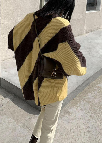 Classy Black O-Neck Loose Fall Winter Sweater - SooLinen