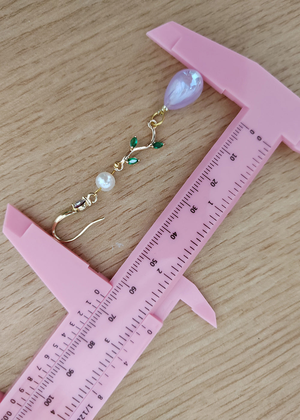 Unique Lavender Droplet Shape Crystal Zircon Drop Earrings