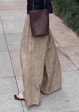 Load image into Gallery viewer, Unique Light Khaki Elastic Waist Wide Leg Pants Summer